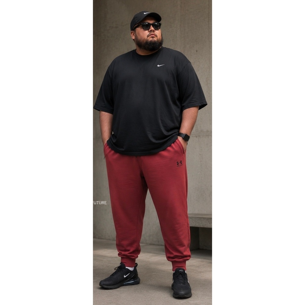 Under Armour ColdGear Mens 3XL Maroon Red Loose Fit Jogger Sweatpants Zip Pocket